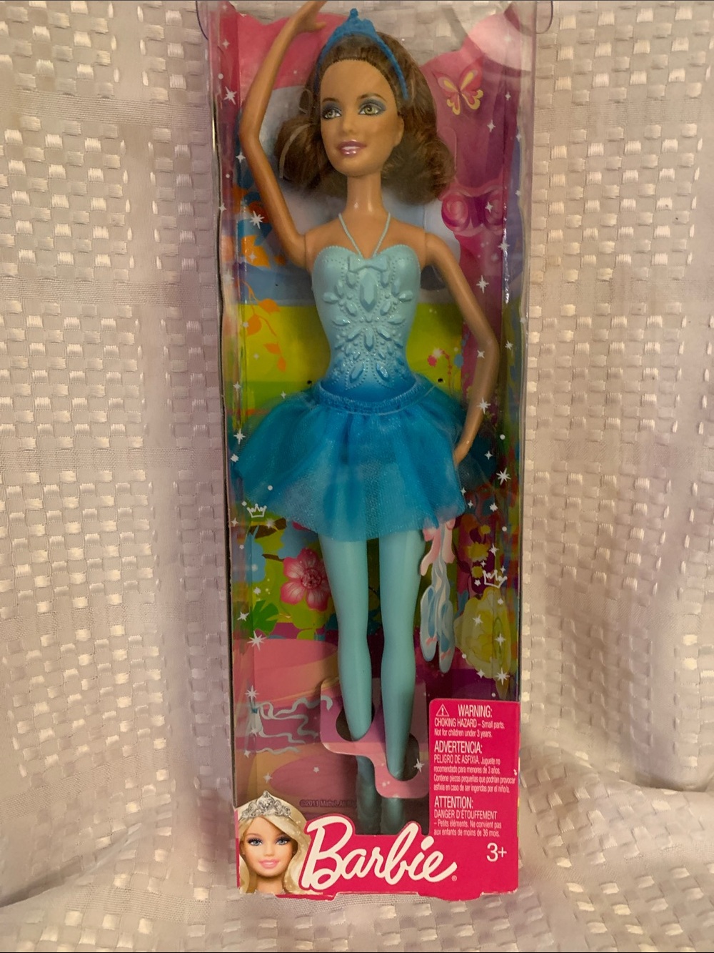 Barbie Blue-Toned Ballerina doll, 12 inches tall.